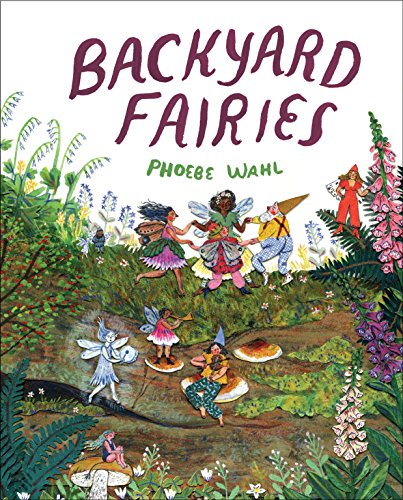 Book cover illustration featuring diverse fairies and a gnome in a lush garden setting.