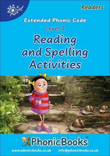 Book cover with a girl and snails, reading and spelling activities.