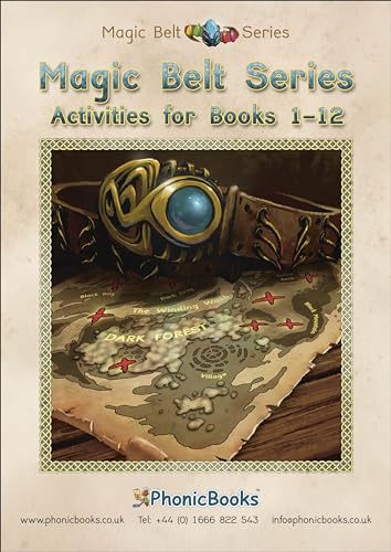 Phonic Books activity book cover with a fantasy map and belt buckle.