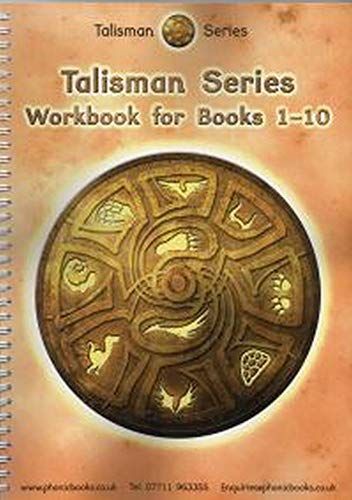 Spiral-bound workbook cover titled Talisman Series Workbook for Books 1-10 with circular emblem.