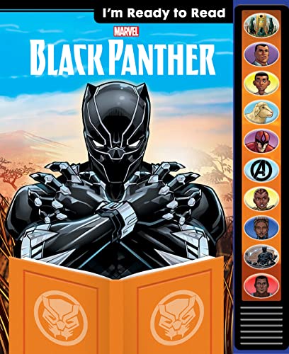 Black Panther sound book cover featuring the superhero and character portraits.
