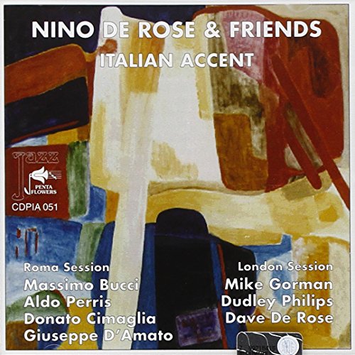 CD cover for “Italian Accent” by Nino De Rose & Friends, abstract art.