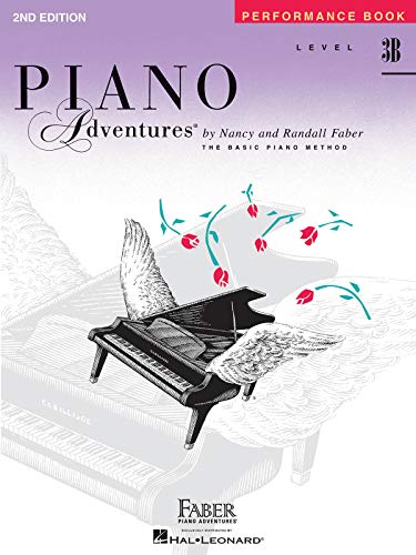 Piano Adventures Level 3B Performance Book, 2nd Edition cover with piano illustration.