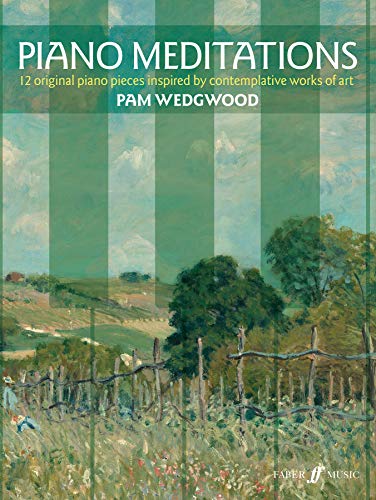 Sheet music cover, "Piano Meditations" by Pam Wedgwood, with landscape art.