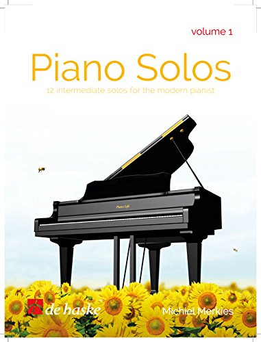 Sheet music cover: "Piano Solos Volume 1" with a grand piano and sunflowers.