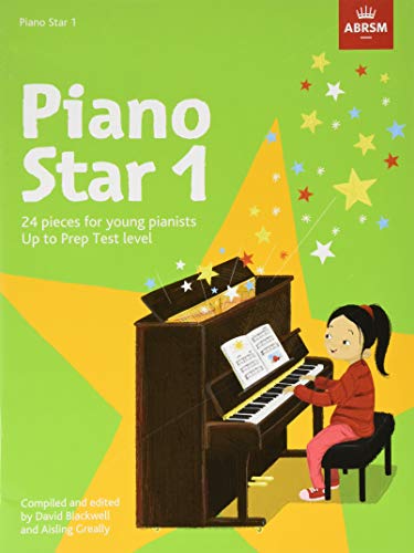 Front cover of Piano Star 1 music book featuring a girl playing a piano.