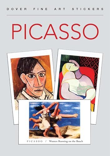 Cover of a Picasso art sticker book featuring three of his famous paintings.