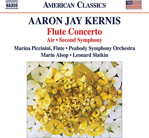 CD cover for Aaron Jay Kernis music featuring a cluster of gold flower petals.