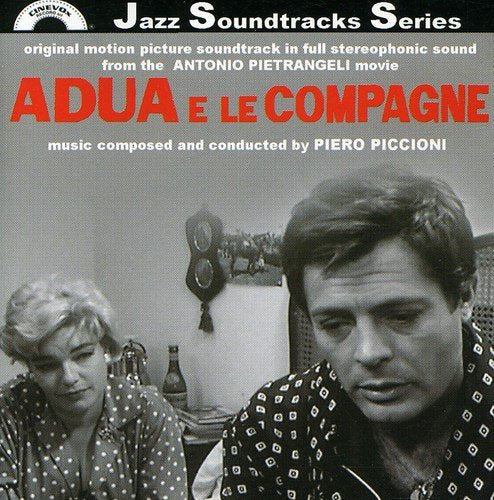 CD cover for "Adua E Le Compagne" soundtrack, black and white film still.