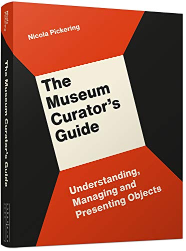 Book cover: "The Museum Curator's Guide" with red and white geometric design.