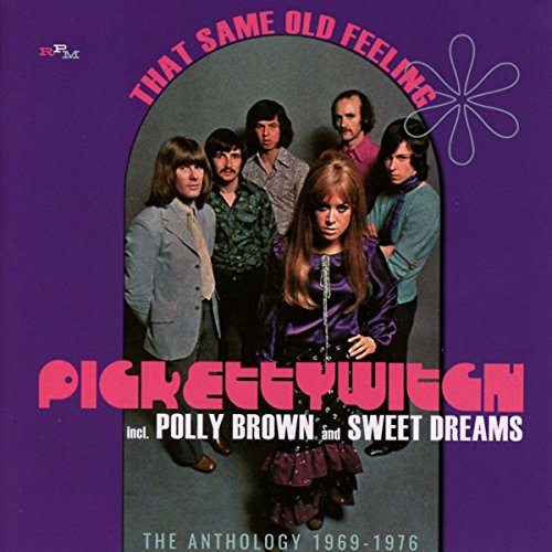 1970s band Pickettywitch album cover with group portrait and purple background.