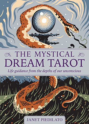Tarot card deck cover with snakes coiled around a glowing orb.