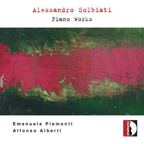 "CD cover with abstract green and red painting, white borders, and black and red text."