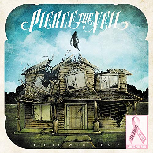 Pierce The Veil album cover: a crumbling house with a figure in the sky.