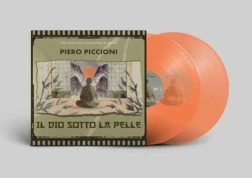 Orange vinyl record with album cover depicting a seated figure.