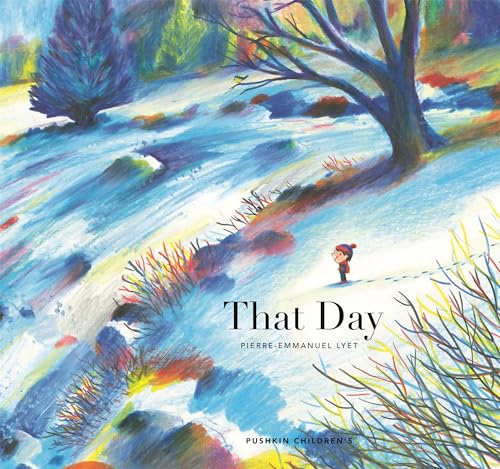 Book cover: child in a snowy, hilly landscape with trees.