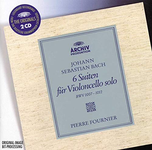 CD cover for Pierre Fournier's recording of Bach's Cello Suites.