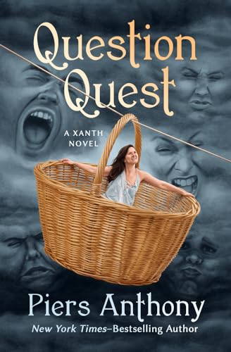 Book cover: woman in a basket, faces in smoky background.