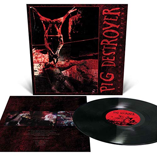 Vinyl record and cover art for Pig Destroyer’s “38 Counts of Battery.”