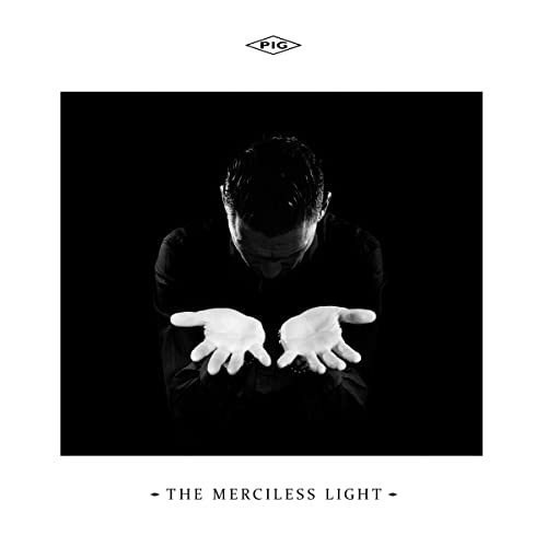 Black and white album cover featuring a man with outstretched hands.
