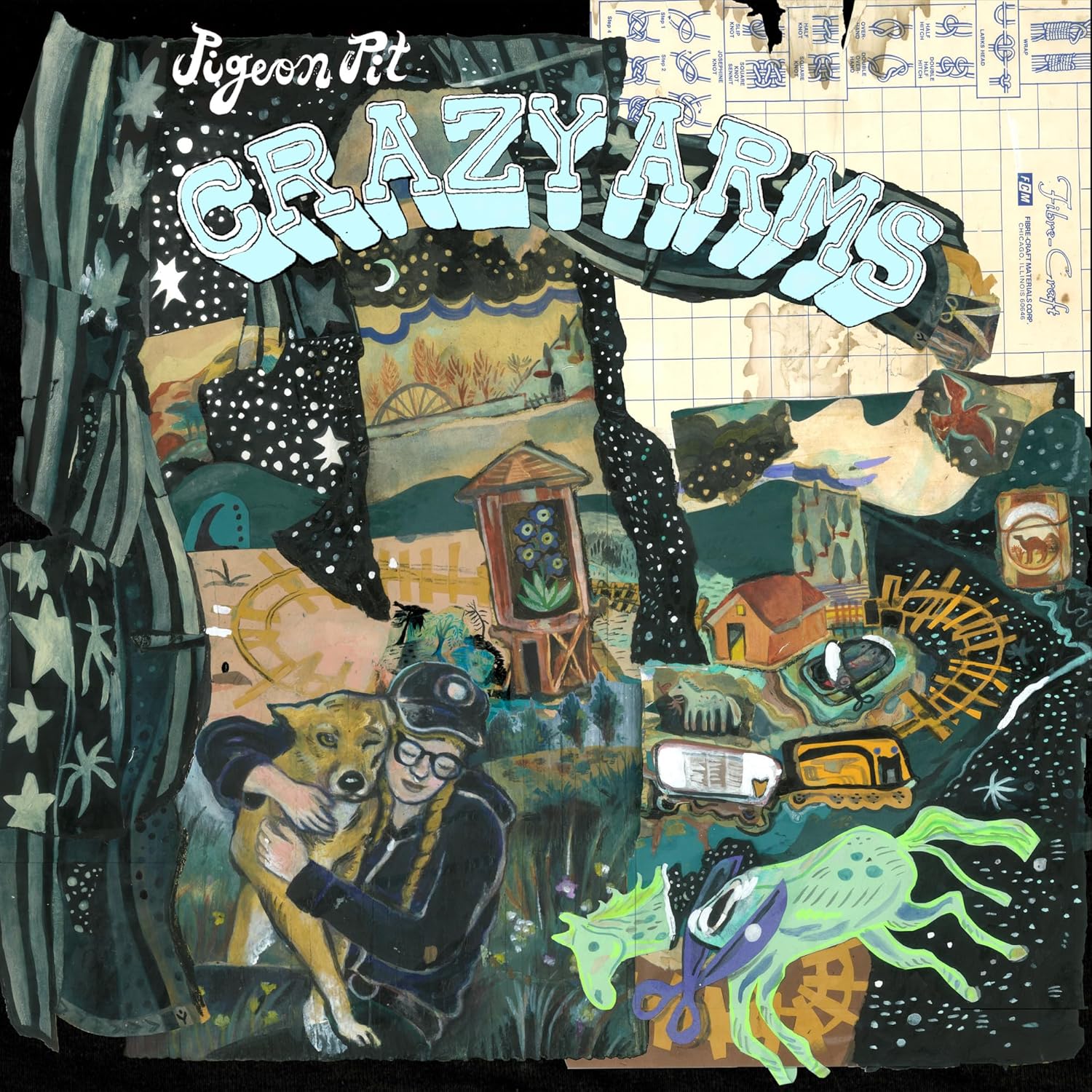 Vinyl record cover featuring an illustrated cartoon pigeon with multiple arms on a background.