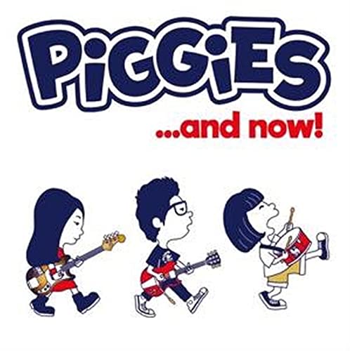 “Piggies …and now!” CD cover with cartoon band playing instruments.