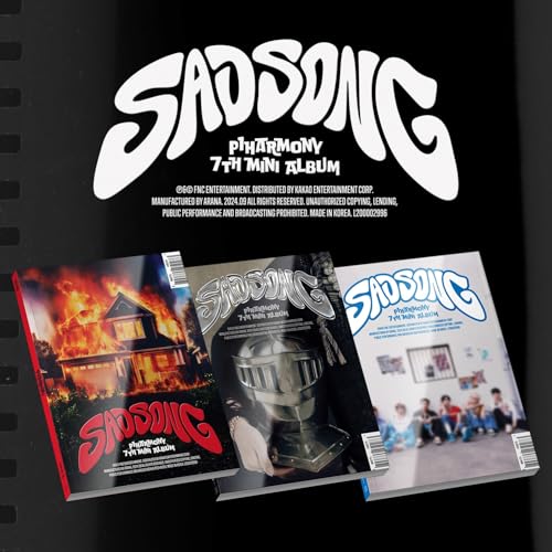 Piharmony “Sad Song” album cover with burning house and masked figure.