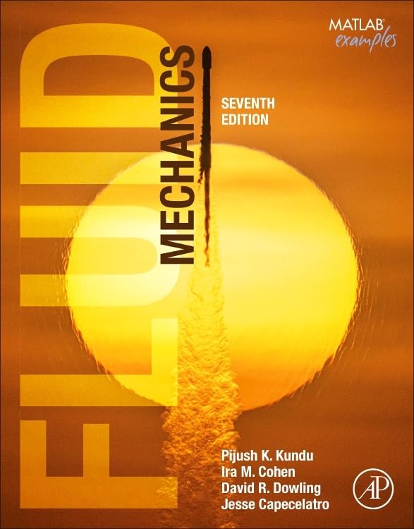 Textbook cover for "Fluid Mechanics," seventh edition, with orange and yellow design.