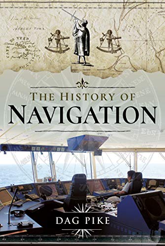 Book cover: "The History of Navigation" with old map and ship bridge.