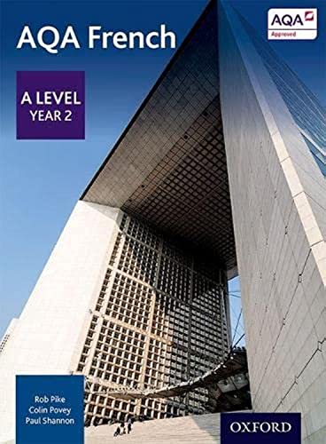 AQA French A Level Year 2 textbook with a Paris building image.