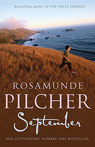 Book cover: "September" by Rosamunde Pilcher, boy running on a cliff.