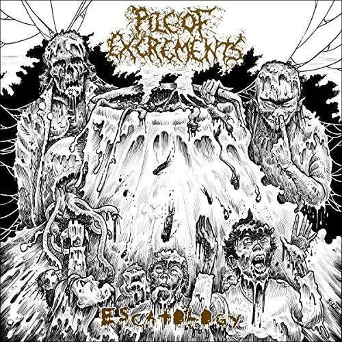 Black and white album cover depicting grotesque figures and a mound.