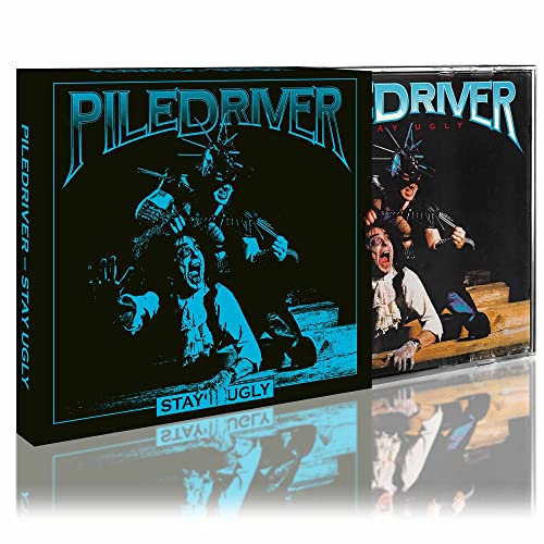 CD case for Piledriver’s “Stay Ugly” album, featuring punk imagery.
