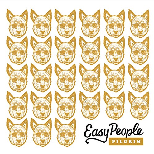 Repeated dog head illustrations with "Easy People" and "Pilgrim" text.
