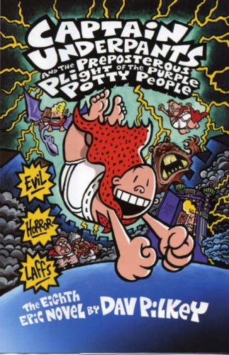 Book cover: Captain Underpants with characters amid lightning and chaos.