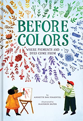 BookCovey book cover with two children painting under a rainbow of botanical illustrationsCSCCCBBBCH colors.