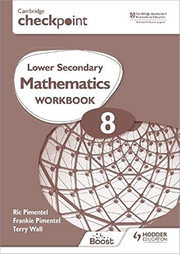 Cambridge Checkpoint Mathematics Workbook 8 cover with geometric design.