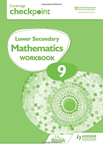 Cambridge Checkpoint Lower Secondary Mathematics Workbook 9 cover, green and white.