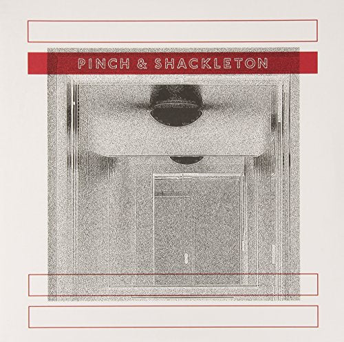 Vinyl record cover with abstract grayscale image and red rectangular borders.