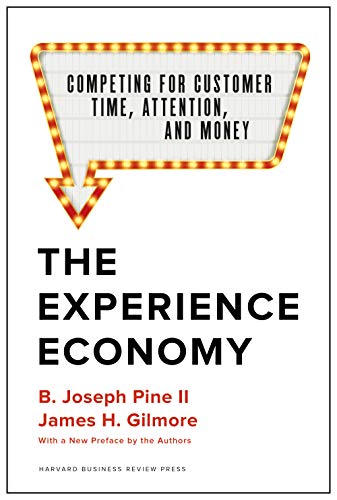 Book cover for The Experience Economy featuring a marquee arrow sign with text.