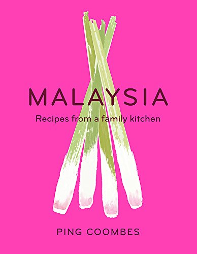 Cookbook cover with lemongrass illustration and bold "MALAYSIA" title.