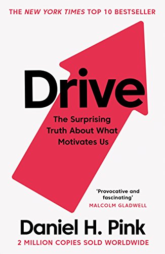 Book cover for "Drive" by Daniel H. Pink, with a red arrow design.