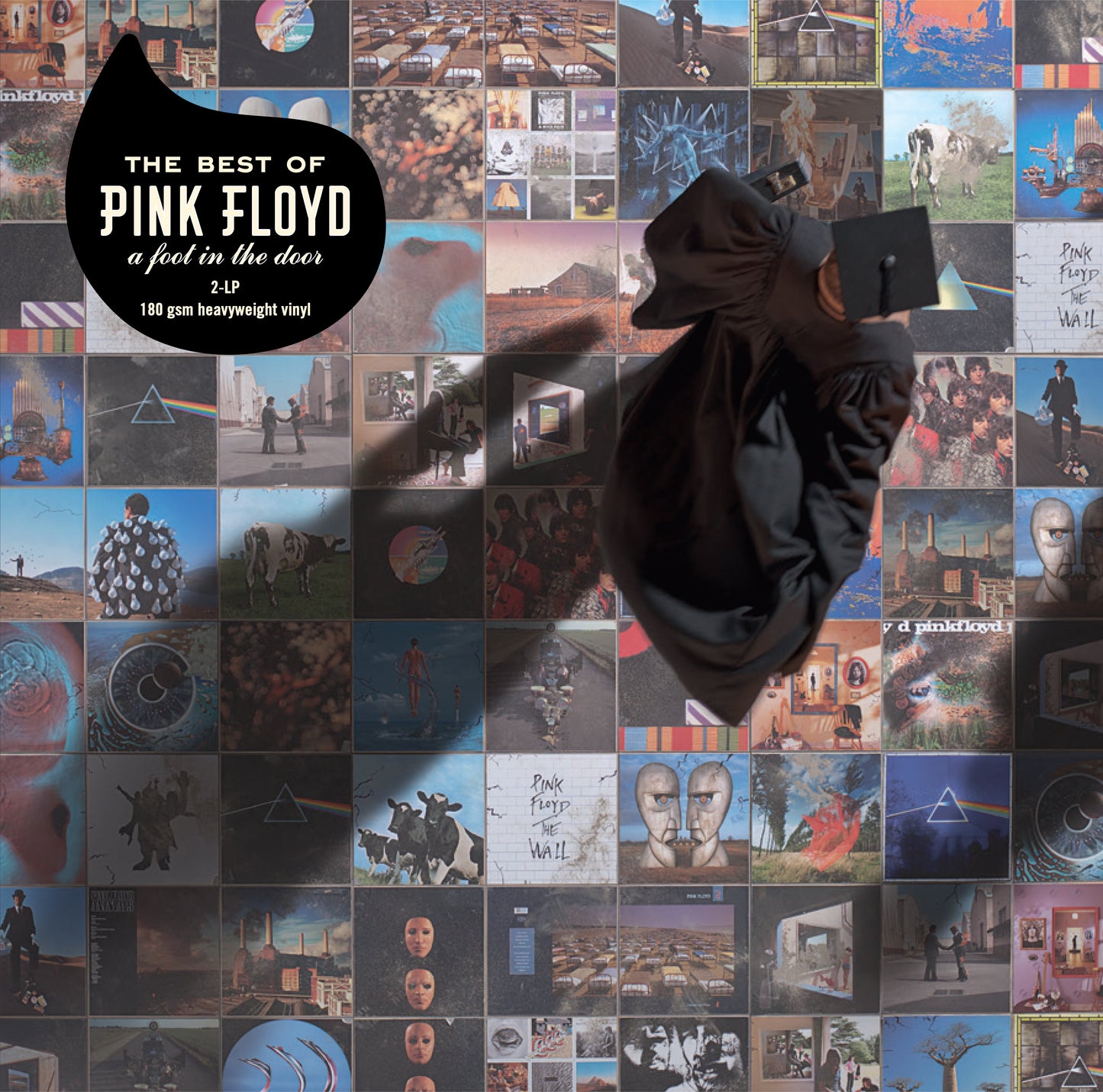 Pink Floyd album cover: collage of album art with a dark hand.