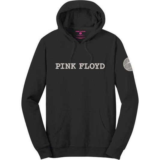 Black Pink Floyd hoodie with band logo and prism detail.