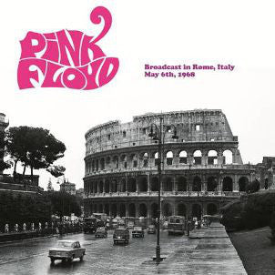 Pink Floyd album cover with the Colosseum in Rome, black and white.