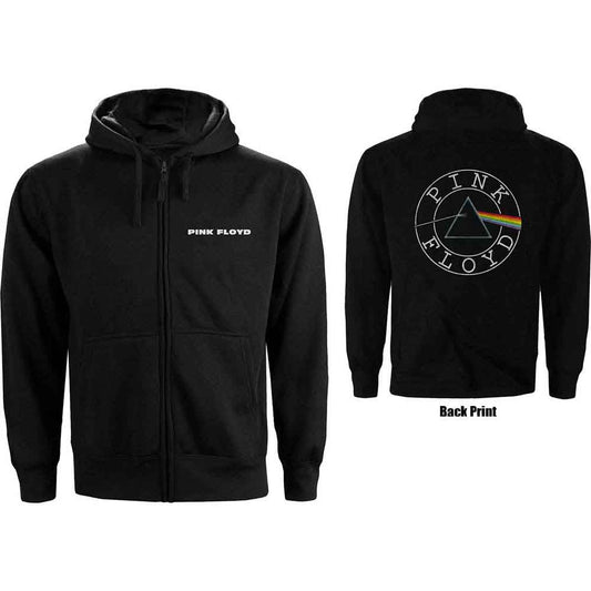 Black Pink Floyd hoodie with Dark Side of the Moon logo.