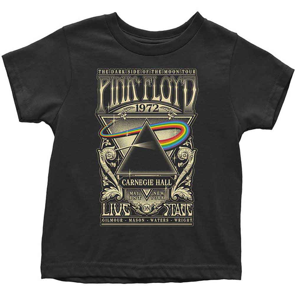 Pink Floyd concert poster on a toddler's pink t-shirt, 18 months size.