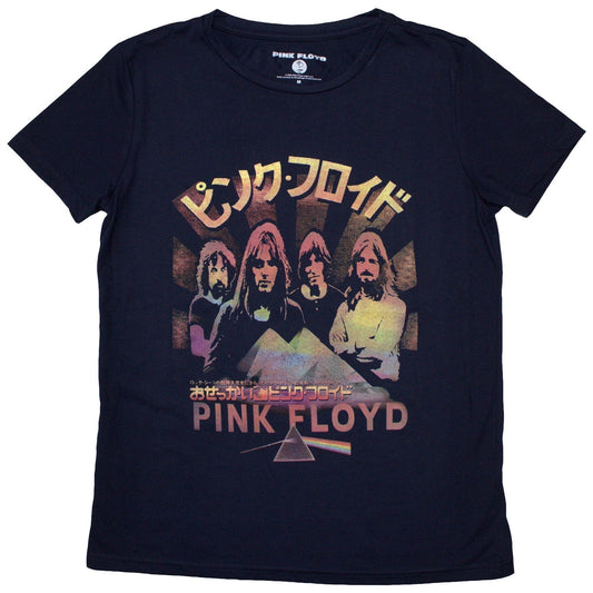 Pink Floyd ladies t-shirt featuring a vintage Japanese tour poster graphic on the front.