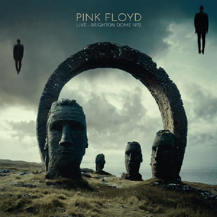 Pink Floyd album cover: stone heads beneath an arch, misty landscape.