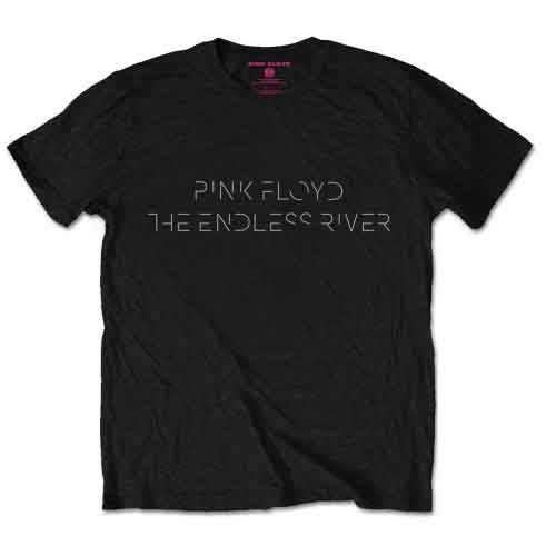 Black t-shirt with white text reading “Pink Floyd The Endless River”.